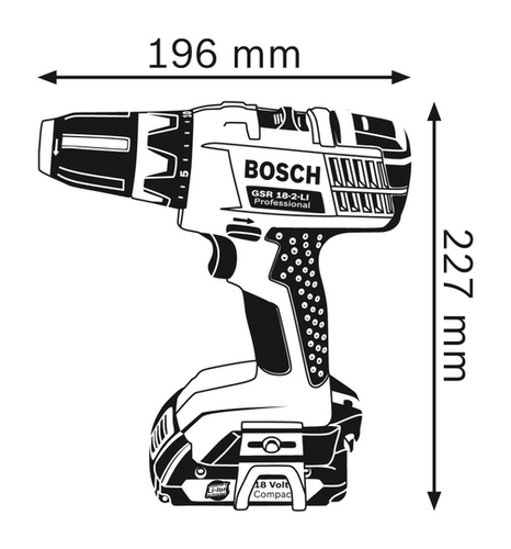 גוף מברגה/מקדחה  BOSCH GSR 18-2-Li LIGHT