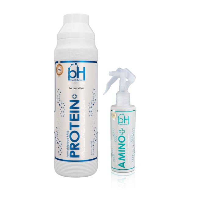  +PH Protein  החלקת שיער אורגנית לשיער טבעי ורגיל 1000 מ"ל + ספריי מגן חום