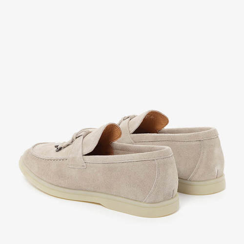 נעלי מוקסין זמש לגבר בצבע בז' | 39-48 | FRANCO BANE BEIGE 11125