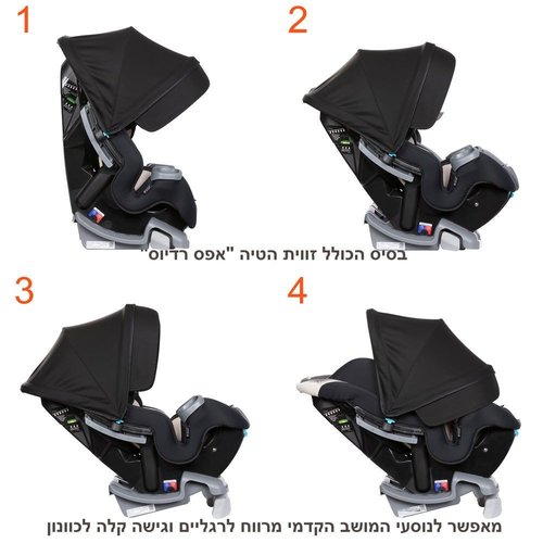 כסא בטיחות משולב בוסטר 4 ב-1 דגם Cover Me מבית Baby Trend - צבע שחור