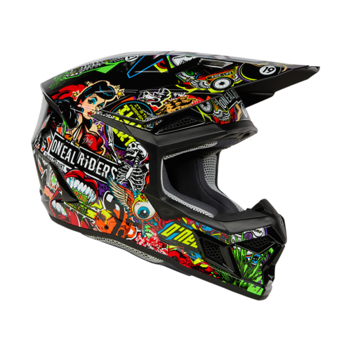 קסדת שטח אוניל O'Neal 3SRS Helmet עם הגנה כפולה, מעטפת ABS איכותית, פתחי אוורור מרובים ומערכת E.Q.R.S. לבטיחות מוגברת - מק