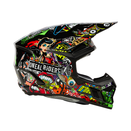 קסדת שטח אוניל O'Neal 3SRS Helmet עם הגנה כפולה, מעטפת ABS איכותית, פתחי אוורור מרובים ומערכת E.Q.R.S. לבטיחות מוגברת - מק
