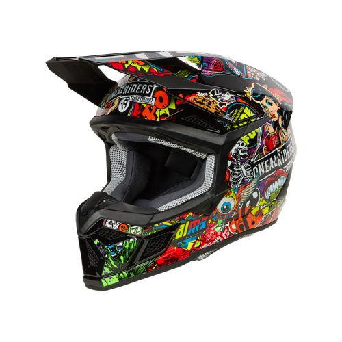 קסדת שטח אוניל O'Neal 3SRS Helmet עם הגנה כפולה, מעטפת ABS איכותית, פתחי אוורור מרובים ומערכת E.Q.R.S. לבטיחות מוגברת - מק