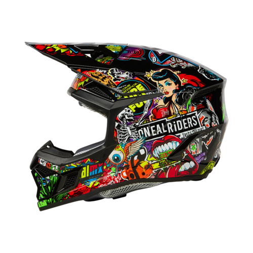 קסדת שטח אוניל O'Neal 3SRS Helmet עם הגנה כפולה, מעטפת ABS איכותית, פתחי אוורור מרובים ומערכת E.Q.R.S. לבטיחות מוגברת - מק