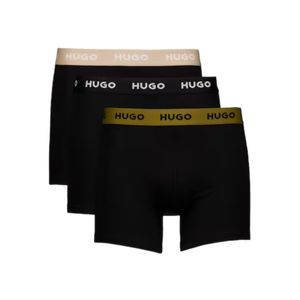מארז 3 בוקסרים HUGO מידות S-XXL לגברים בגוון שחור עם גומיות צבעוניות
