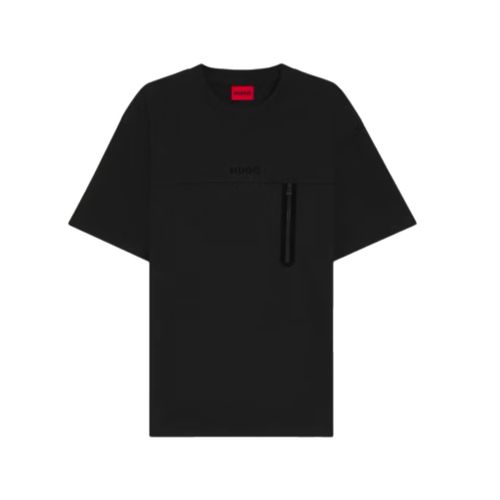חולצה HUGO מידות S-XXL לגברים בגוון שחור עם כיס
