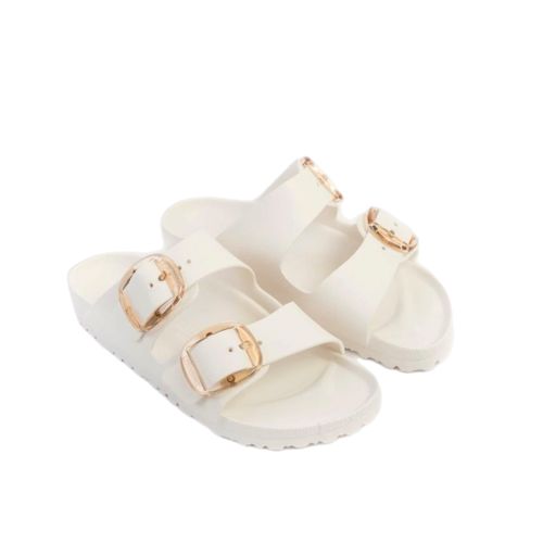 כפכף BIRKENSTOCK ARIZONA BIG BUCKLE EVA לבן מידות 36-41 לנשים עם אבזם זהב