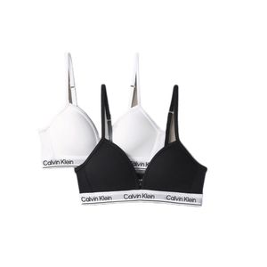 זוג חזיות CALVIN KLEIN מידות 8-16 לילדים בגוון שחור-לבן