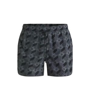 בגד ים HUGO מידות S-XXL לגברים בגוון אפור כהה עם הדפס