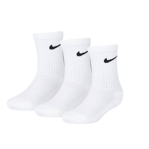 שלישיית גרביים NIKE מידות 23-35 לילדים בגוון לבן גבוהות