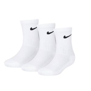 שלישיית גרביים NIKE מידות 23-35 לילדים בגוון לבן גבוהות