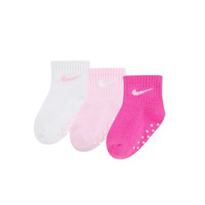 שלישיית גרביים NIKE מידות 6-24 חודשים לילדים במיקס ורוד