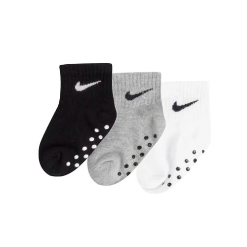 שלישיית גרביים NIKE מידות 6-24 חודשים לילדים במיקס שחור-אפור