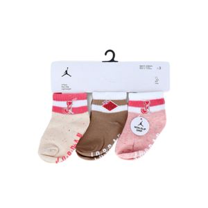 שלישיית גרביים JORDAN מידות 12-24 לילדים במיקס אדום-חום
