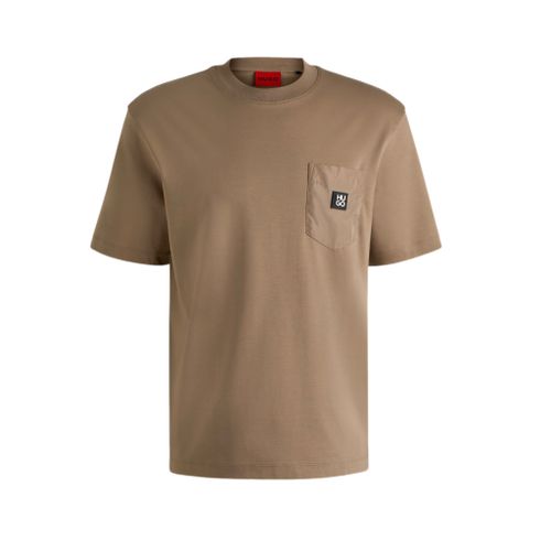 חולצה HUGO מידות S-XXL לגברים בגוון חום בהיר