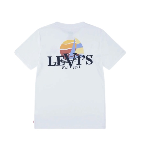 חולצה LEVIS מידות 4-16 לילדים בגוון לבן עם לוגו
