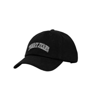 כובע מצחיה TOMMY JEANS לנשים בגוון שחור עם כיתוב