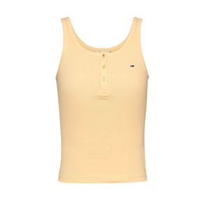 גופיה TOMMY JEANS מידות XS-L לנשים בגוון צהוב עם כפתורים