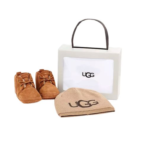 מארז UGG NEUNEL BEANIE CHESTNUT מידות 6-18 חודשים לילדים