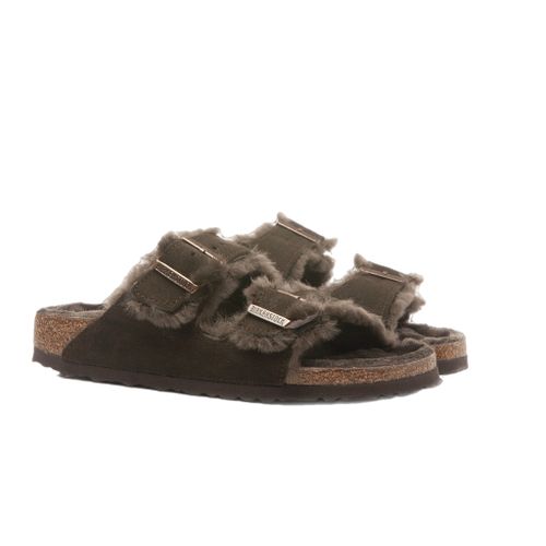 כפכף BIRKENSTOCK ARIZONA אפור מידות 37-41 לנשים בגוון חום פרוותי