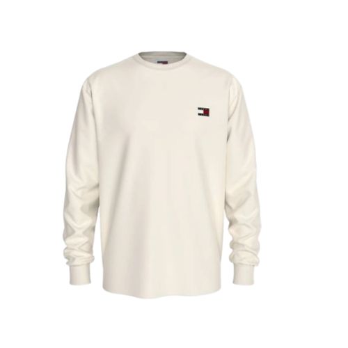 חולצה ארוכה TOMMY JEANS מידות S-XL לגברים בגוון שמנת