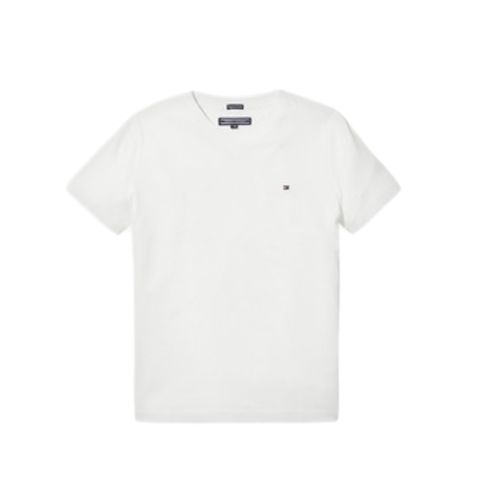 חולצה Tommy Hilfiger צווארון וי לבנה מידות 2T-16 לילדים