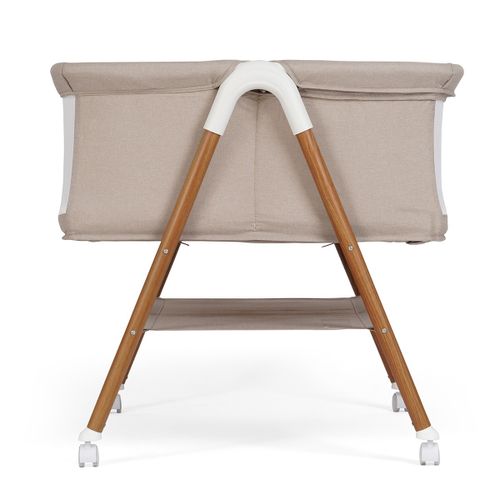 עריסה לתאומים DALLAS עם מזרן, כילה, משטח אחסון ואפשרות חיבור לגלגלים - שמנת Clay