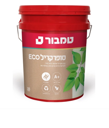 סופרקריל אקו מט לבן / פסטל 18 ליטר מבית טמבור