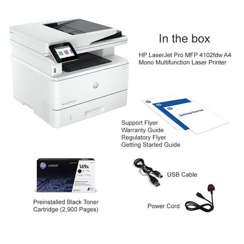 מדפסת לייזר משולבת HP LaserJet Pro MFP 4102fdw