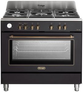 תנור משולב רוחב 90 ס"מ של חברת DeLonghi רשתות יצוקות דגם  PEMA 965 C-IL שחור