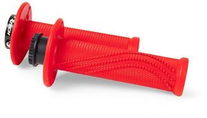 גריפים עם נעילה וידית מצערת רייסטק אדום - RACETECH LOCK ON WAVE