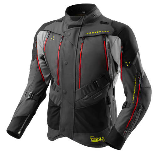 מעיל רב עונתי רבל הורן שחור / אפור / אדום - REBELHORN HARDY 3.0 TEXTILE JACKET