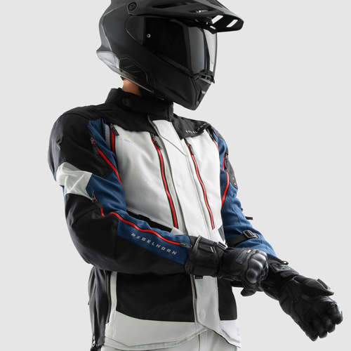 מעיל רב עונתי רבל הורן שחור / אפור / כחול - REBELHORN HARDY 3.0 TEXTILE JACKET