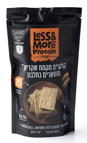 קרקרים מקמח שקדים עם חלבון 120 גרם לס אנד מור
