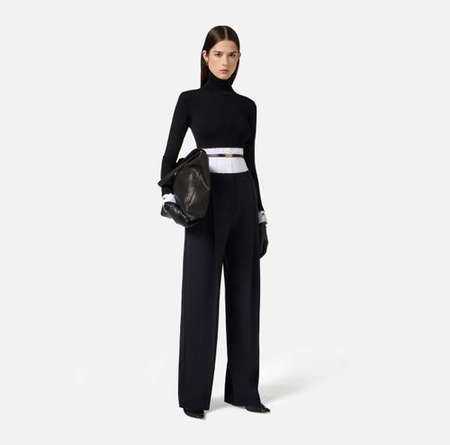 Viscose and cotton poplin top