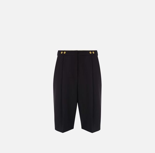 Bermuda shorts in crêpe fabric with jewel logo