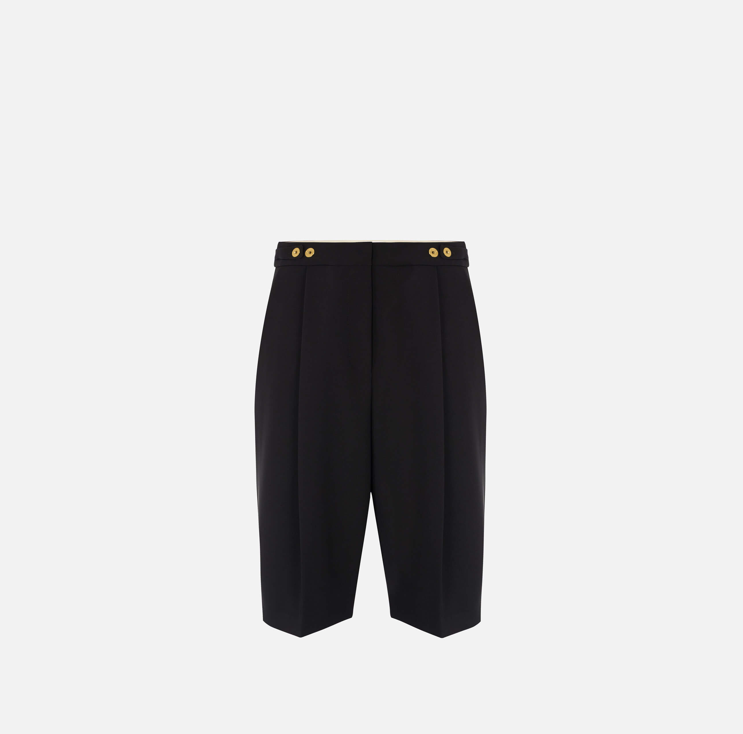 Bermuda shorts in crêpe fabric with jewel logo