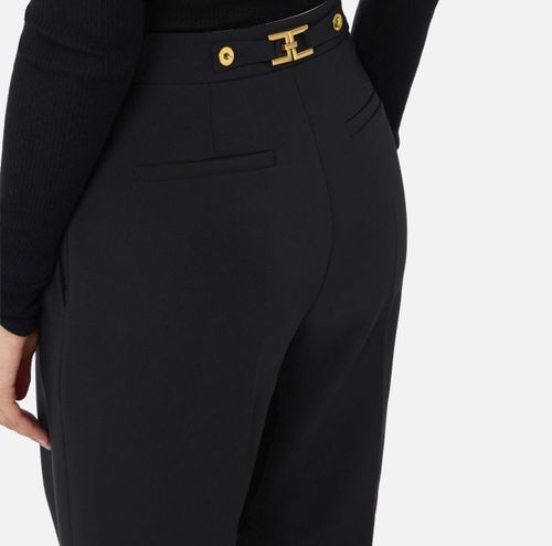 Bermuda shorts in crêpe fabric with jewel logo