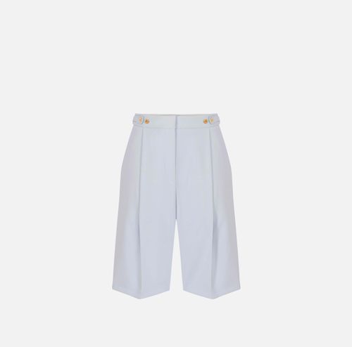 Bermuda shorts in crêpe fabric with jewel logo
