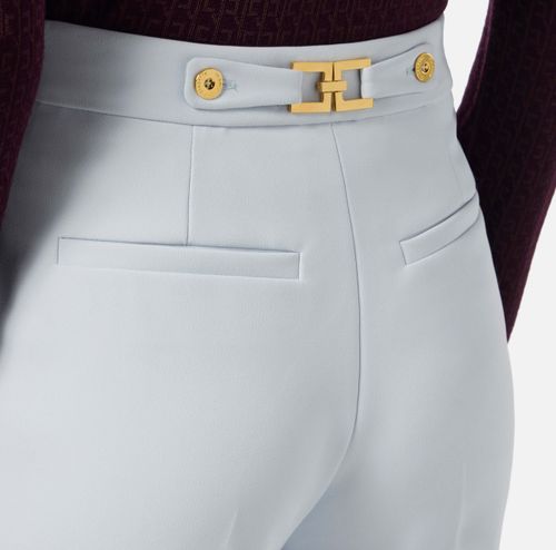 Bermuda shorts in crêpe fabric with jewel logo