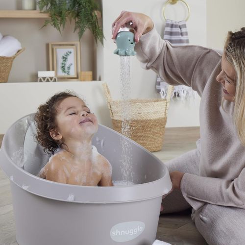 אמבטיה לתינוק גדולה SHNUGGLE JUMBO  אקליפטוס לבן/אפור בהיר