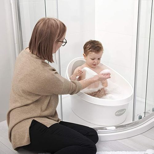 אמבטיה לתינוק גדולה SHNUGGLE JUMBO  אקליפטוס לבן/אפור בהיר