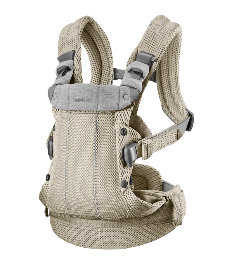 מנשא תינוק הרמוני Baby Bjorn Harmony  עם ריפוד 3D MESH בצבע Gray beige