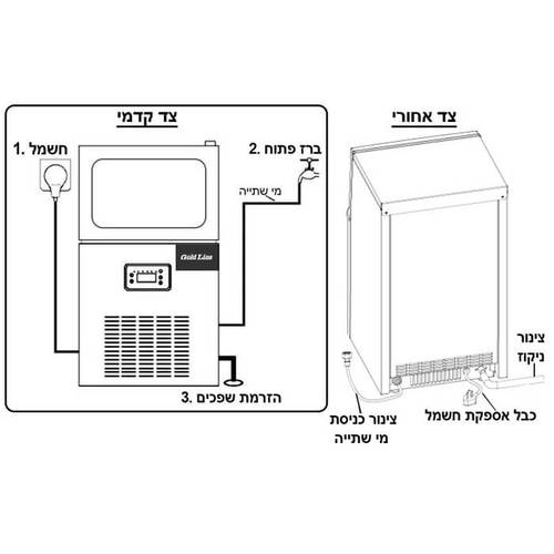 מכונת קרח אוטומטית ATL‑8042 | Gold Line – עד 40 ק״ג קרח ביום 
