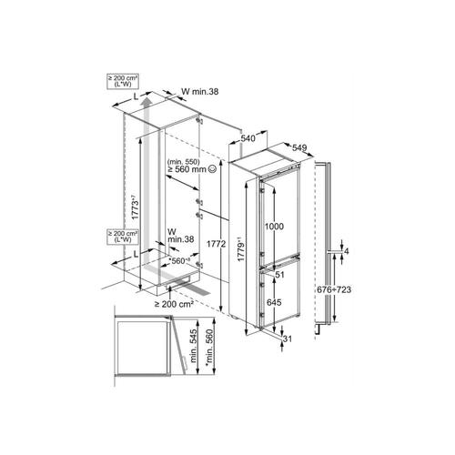 מקרר אינטגרלי מלא 248 ליטר AEG OSC6M189ES Series 6000 TwinTech