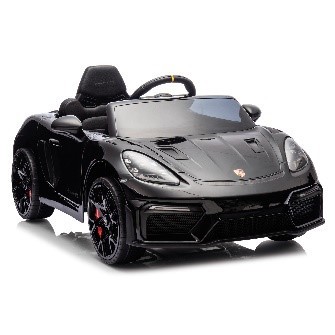 מכונית לילדים  12V פורשה ספיידר אר אס - PORSCHE 718 SPYDER RS - שחור 