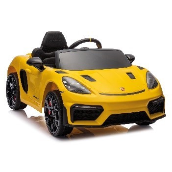 מכונית לילדים  12V פורשה ספיידר אר אס - PORSCHE 718 SPYDER RS - צהוב