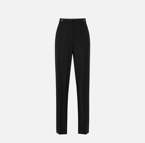 Crêpe trousers with logo details
