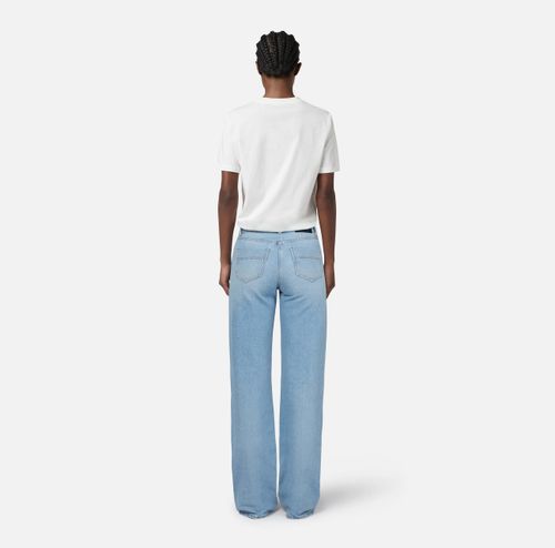 Denim jeans with rhinestones