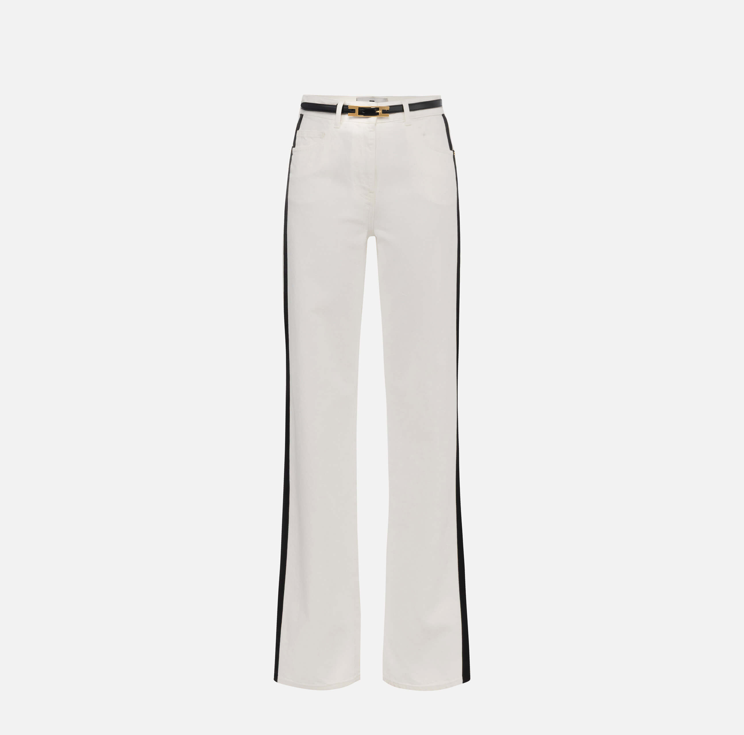 Jeans with satin bands